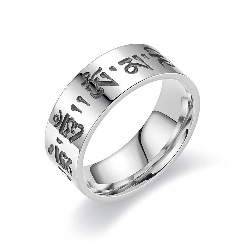 Retro Round Titanium Steel Rings In Bulk