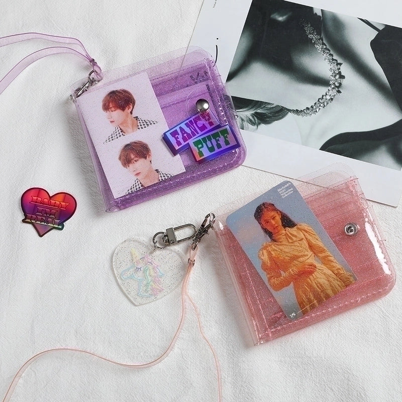 Jelly Laser Coin Purse Transparent Hanging Portable Card Holder10.7*9.5cm