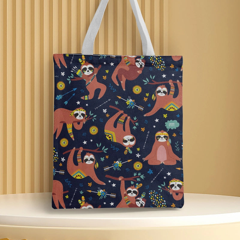 Women's Medium Canvas Animal Basic Classic Style Square Open Canvas Bag