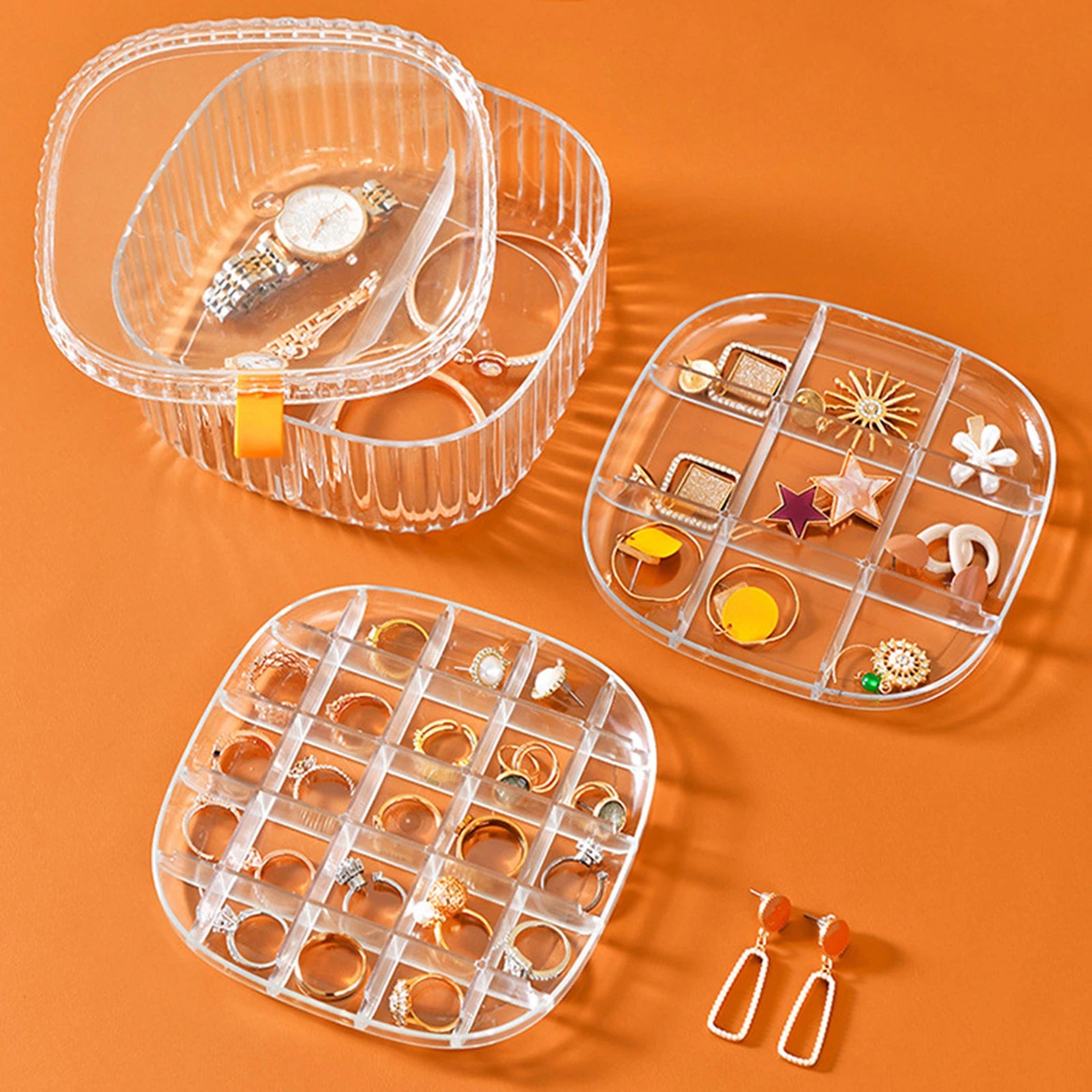 3-Layer Transparent Ring Organizer