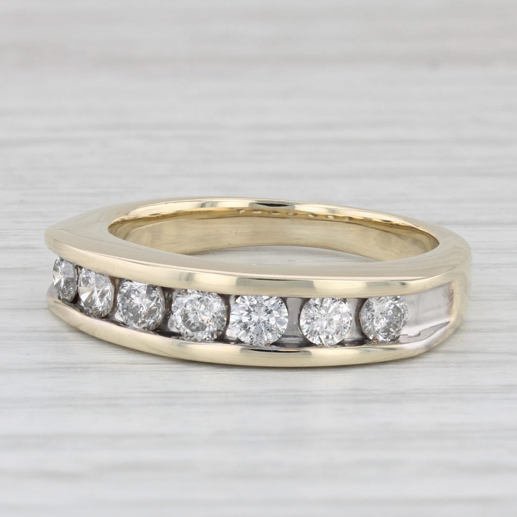 0.90ctw Diamond Channel Set Wedding Anniversary Band 10k Yellow Gold Size 9.5
