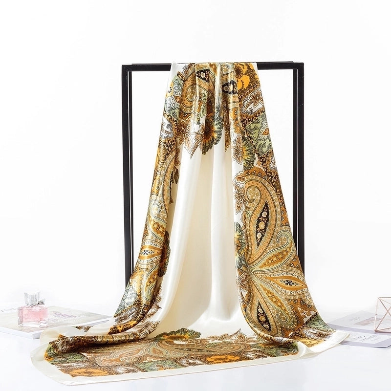 Women's Minimalist Flower Satin Printing Scarves & Gloves