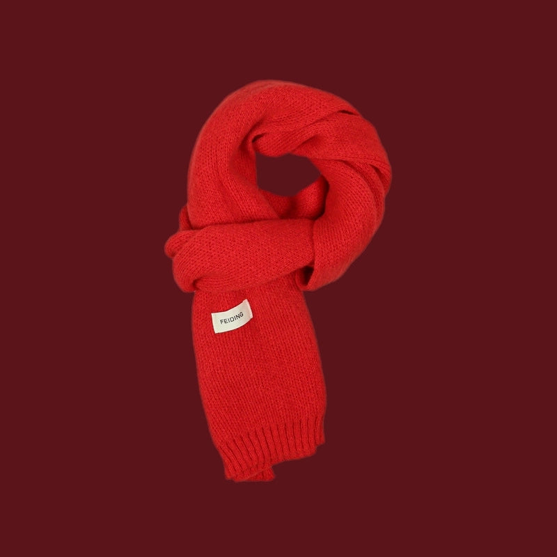 Women's Casual IG Style Lattice Solid Color Elk Knit Scarf Hat Beanie Hat