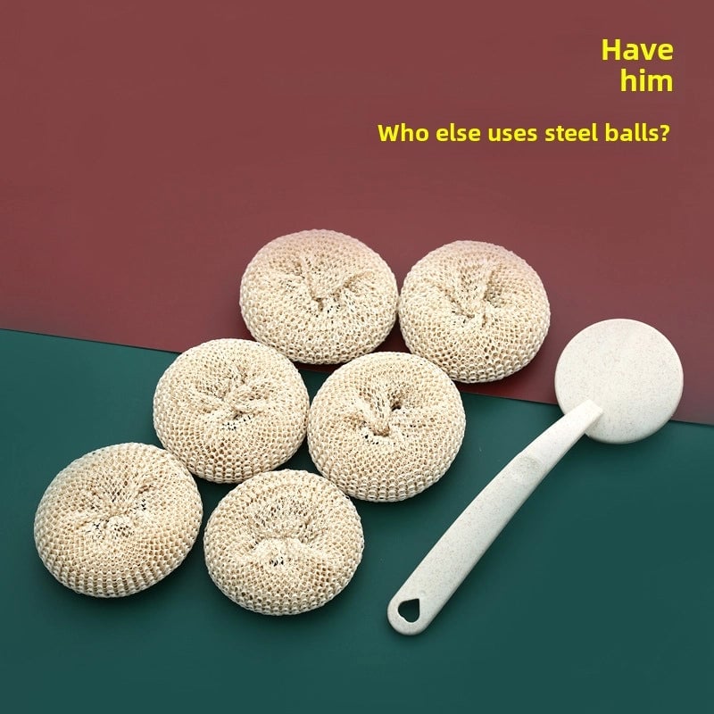 Nano Steel Wire Ball Cleaning Ball Household Dishwashing Brush Does Not Hurt The Pot Brush With Handle Does Not Drop Silk Long Handle Pot Brush Artifact