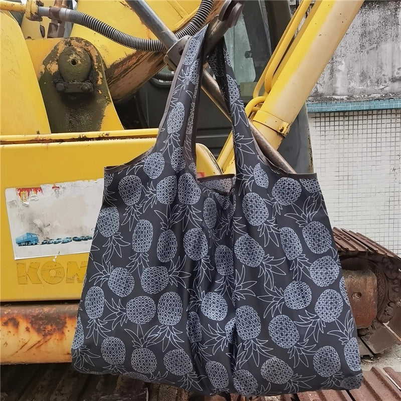 Printed Environmental Bag Large 210T Supermarket Folding Shopping Bag Thickened Tote Bag Shopping Bag