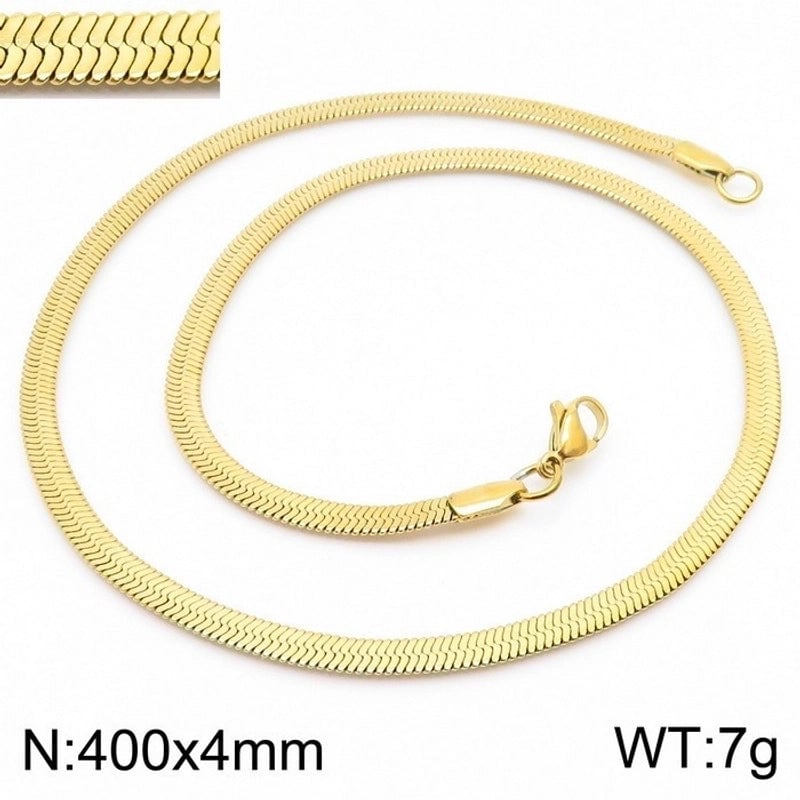 Classic Style Solid Color Titanium Steel 18K Gold Plated Plating Chain Necklace