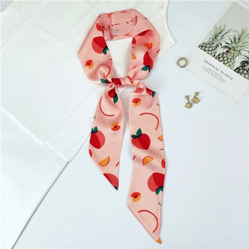Women's Sweet Flower Satin Silk Scarves
