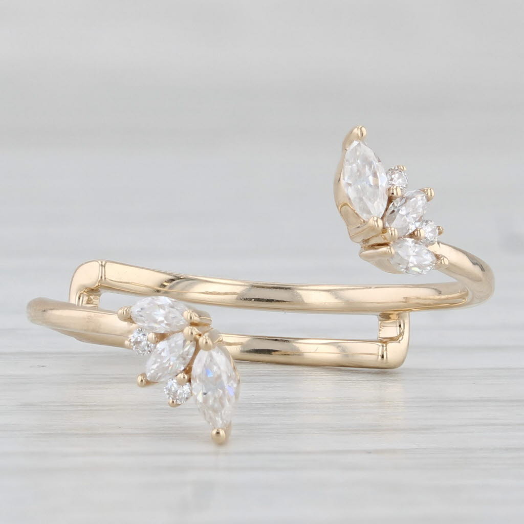 Cubic Zirconia Ring Jacket Enhancer Wedding Band 10k Yellow Gold Size 8.5