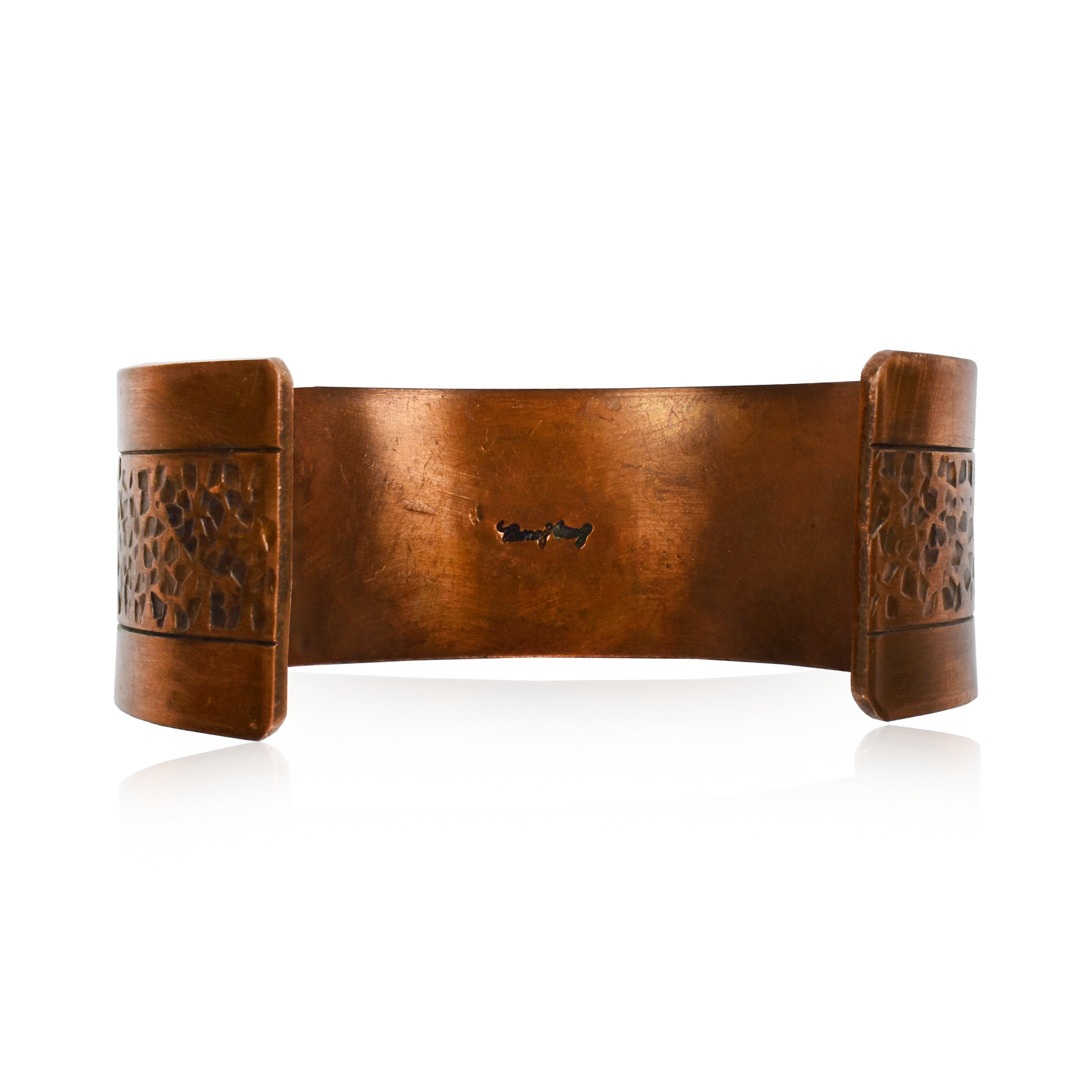 Hand-Stamped Copper Pebble Cuff by Tawney Cruz