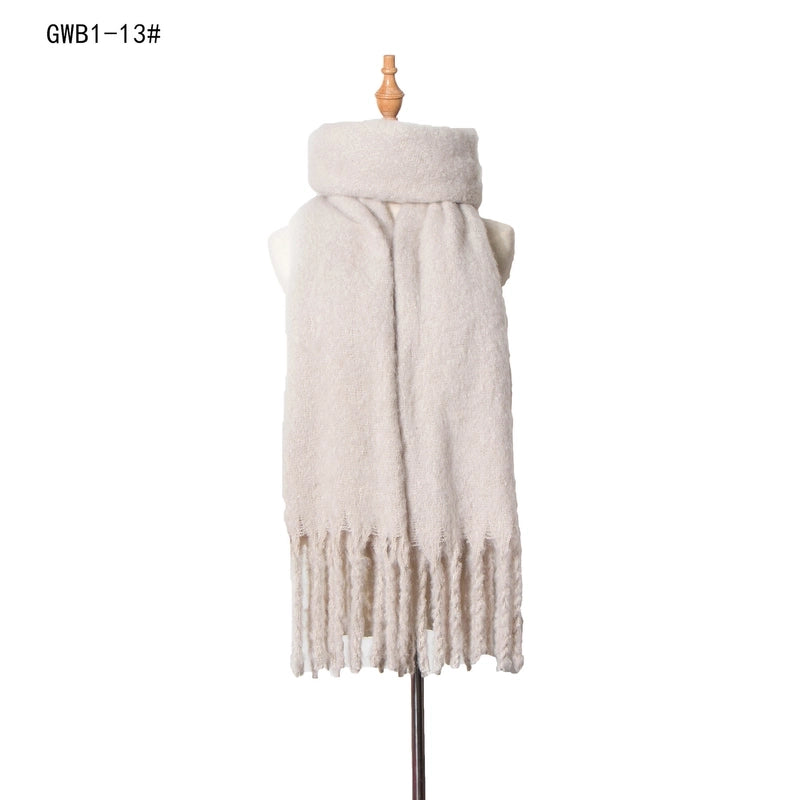 Women's Vintage Style Solid Color Polyester Scarf