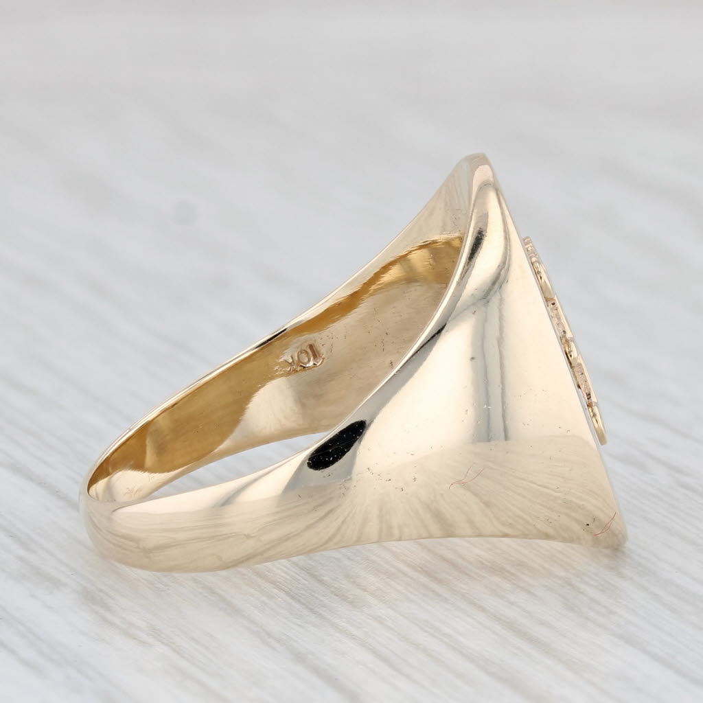Old English H Signet Ring 10k Yellow Gold Men's Size 12 Initial Letter