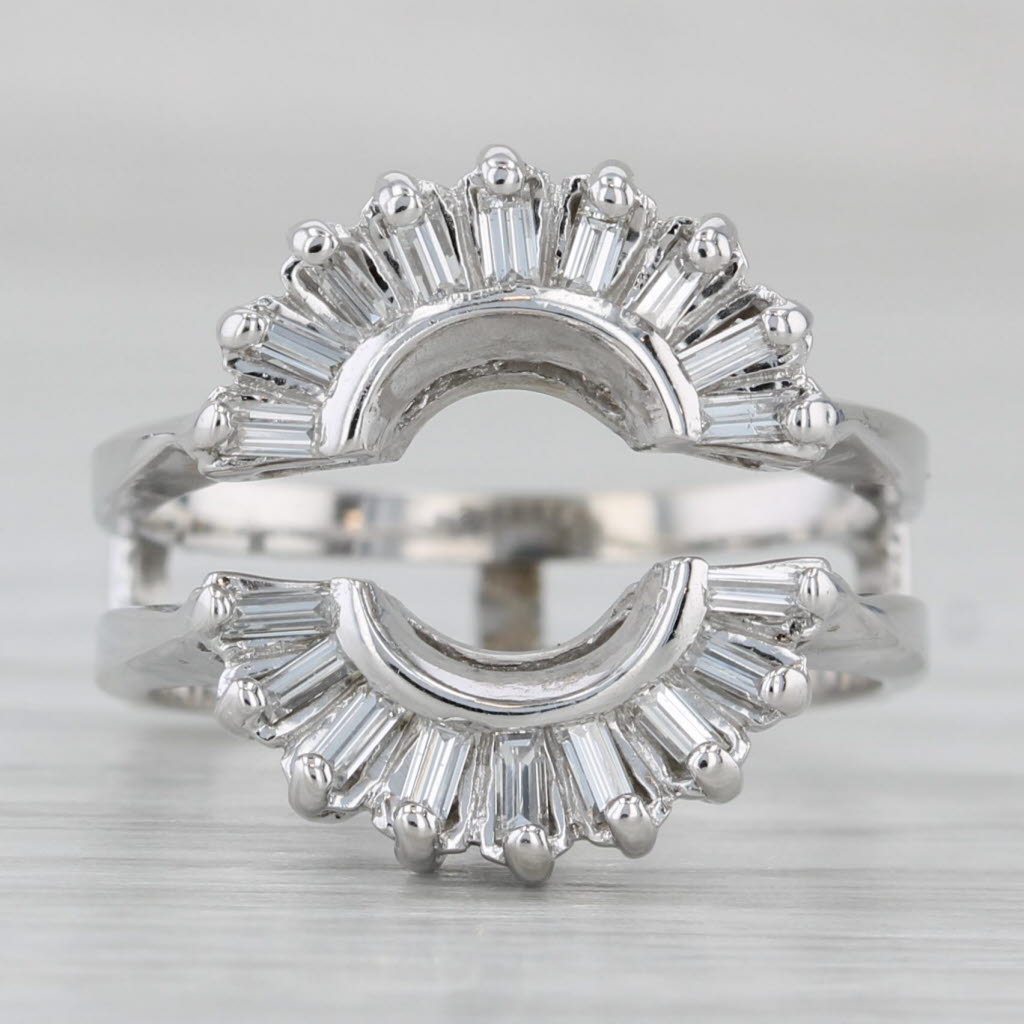 0.36ctw Diamond Ring Jacket Guard 14k White Gold Size 6.5 Wedding Bridal