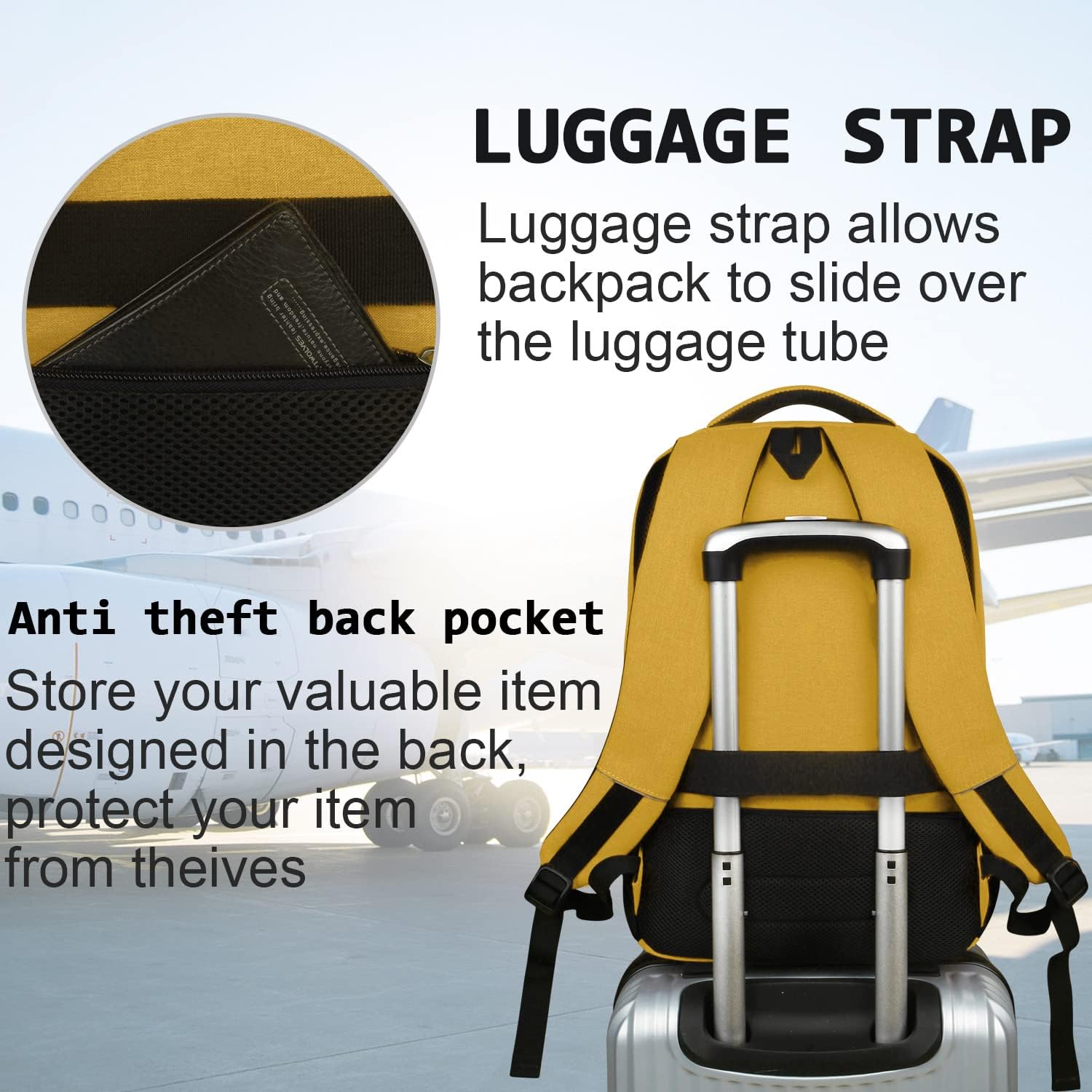 Laptop Backpack,Business Travel Anti Theft Slim Durable Laptops Backpack with USB Charging Port,Water Resistant College Computer Bag for Women & Men Fits 15.6 Inch Laptop and Notebook - Black
