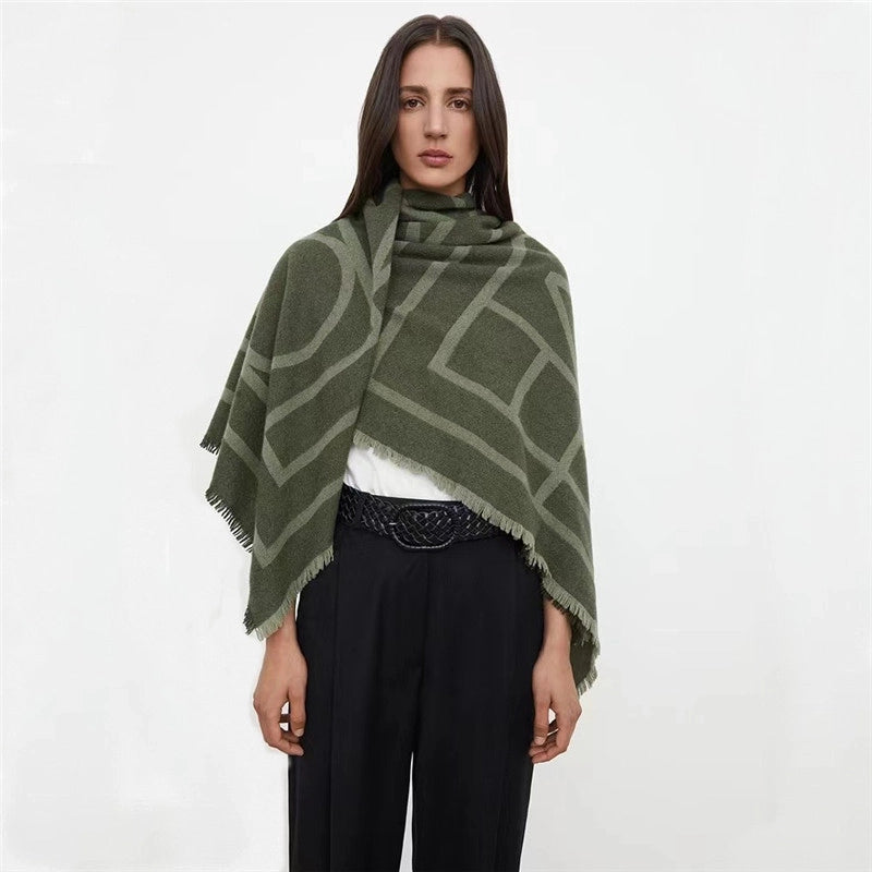 Women's Minimalist Letter Imitation Cashmere Scarf