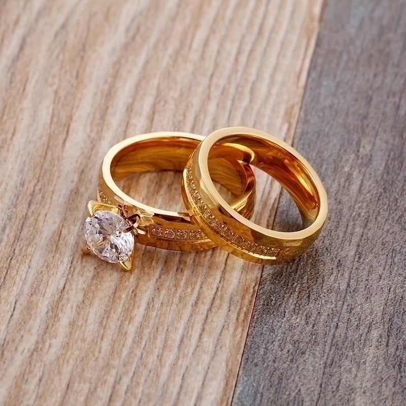 Titanium Steel 18K Gold Plated Minimalist Plating No Inlaid