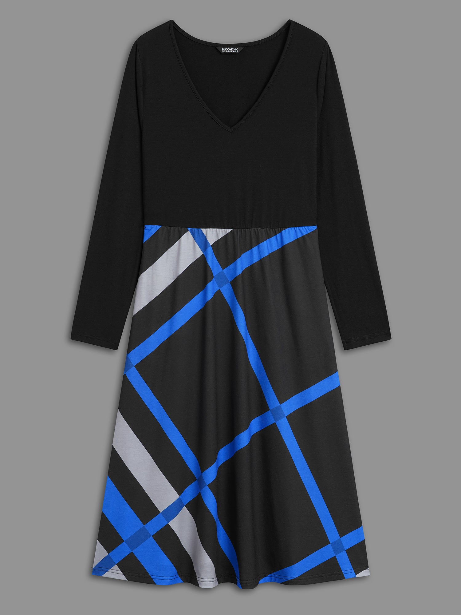 Crew Neck Colorblock Contrast Striped Pocket Dress