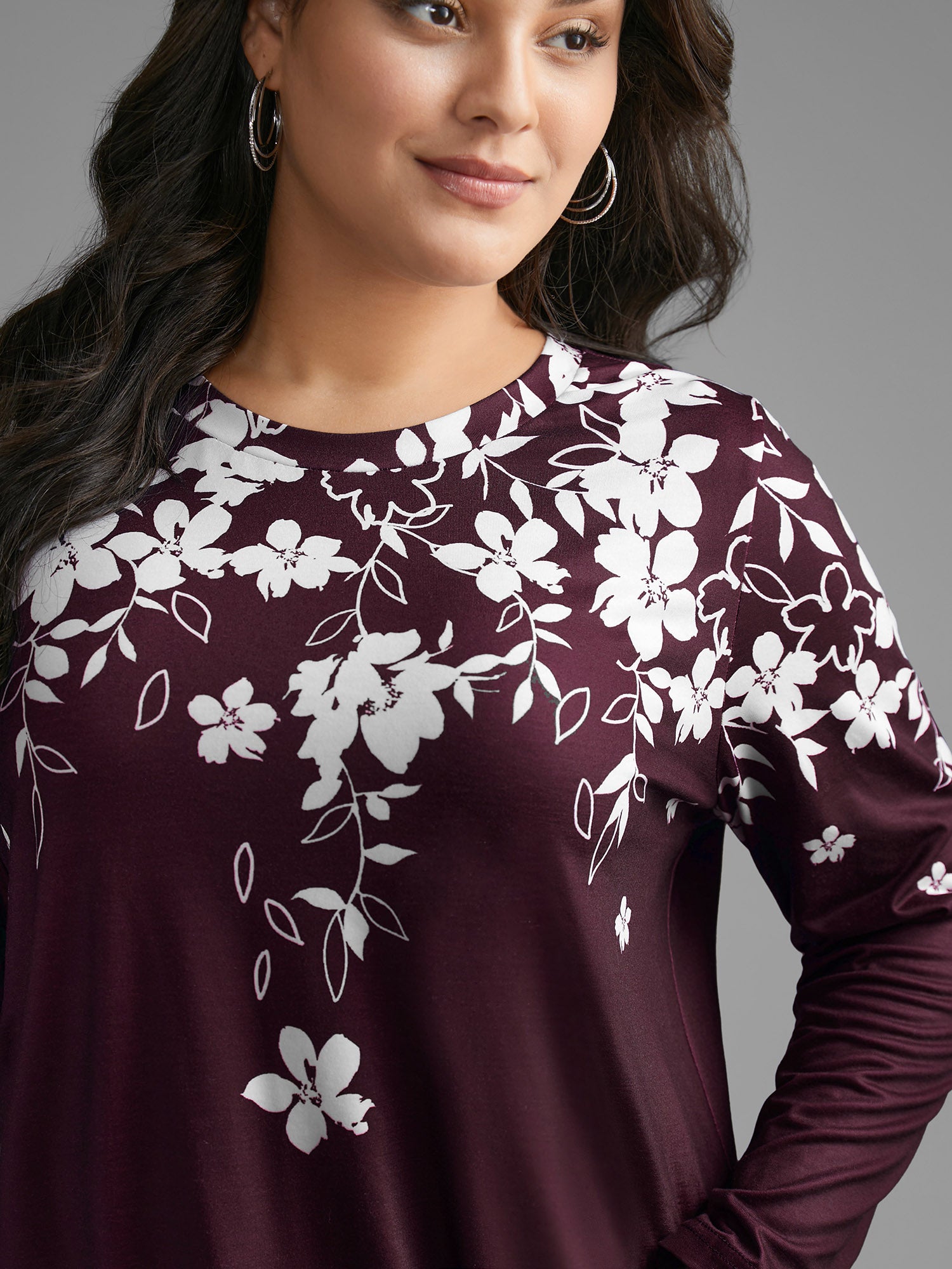 Round Neck Boho Print T-Shirt