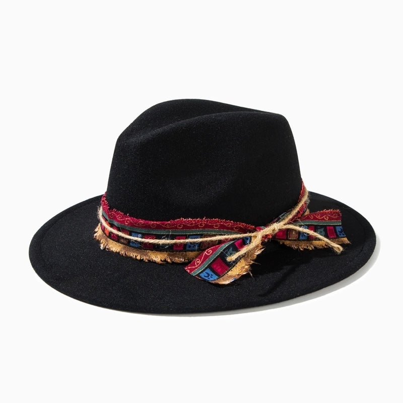 Unisex Casual Elegant Solid Color Flat Eaves Fedora Hat
