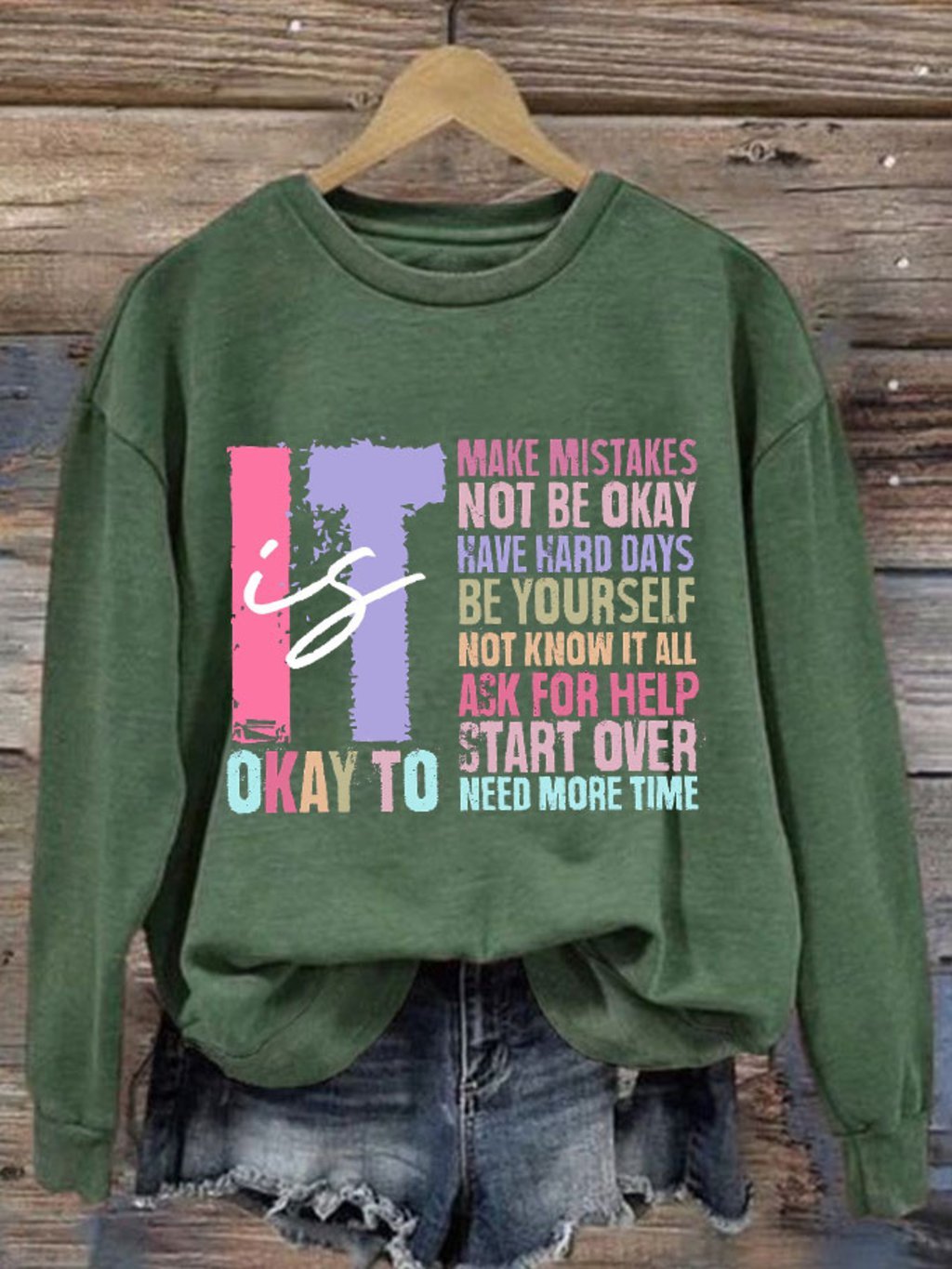 Women's It's Ok... Mental Health Printed Sweatshirt