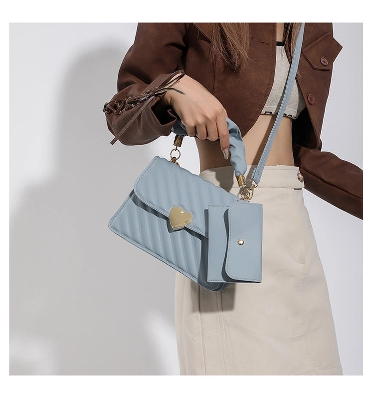 Women's Medium Pu Leather Solid Color Streetwear Magnetic Buckle Crossbody Bag