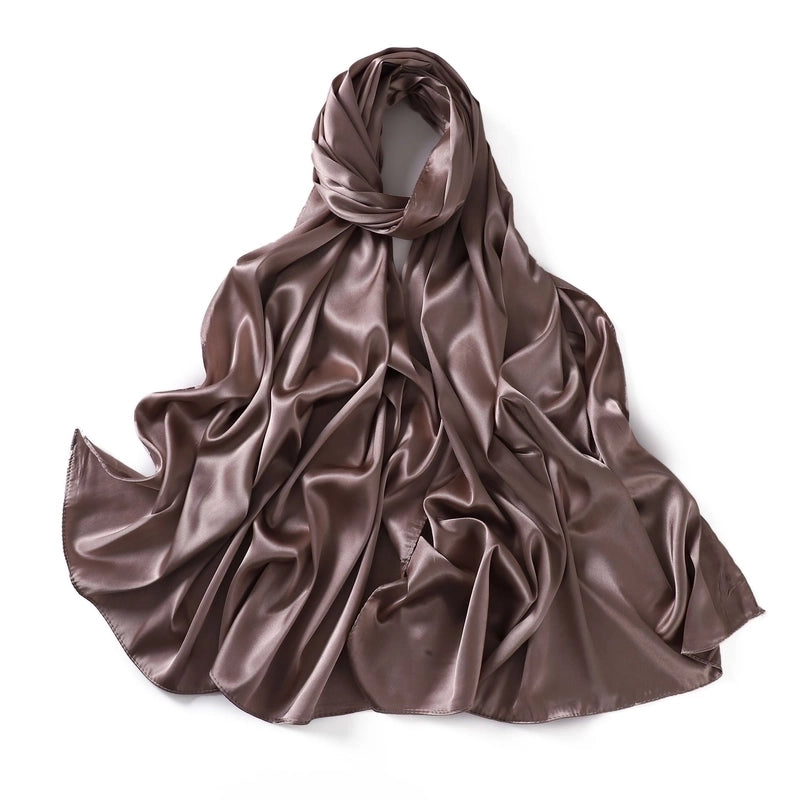 Women's Streetwear Solid Color Satin Winter Scarves