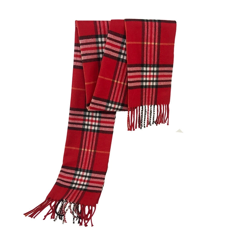 Autumn And Winter New Tassel Men's Scarf Double-sided Cashmere Scarf Long Tassel Warm Lovers Scarf