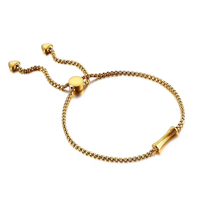 Casual Minimalist Letter Heart Shape Stainless Steel 18K Gold Plated Bracelets In Bulk