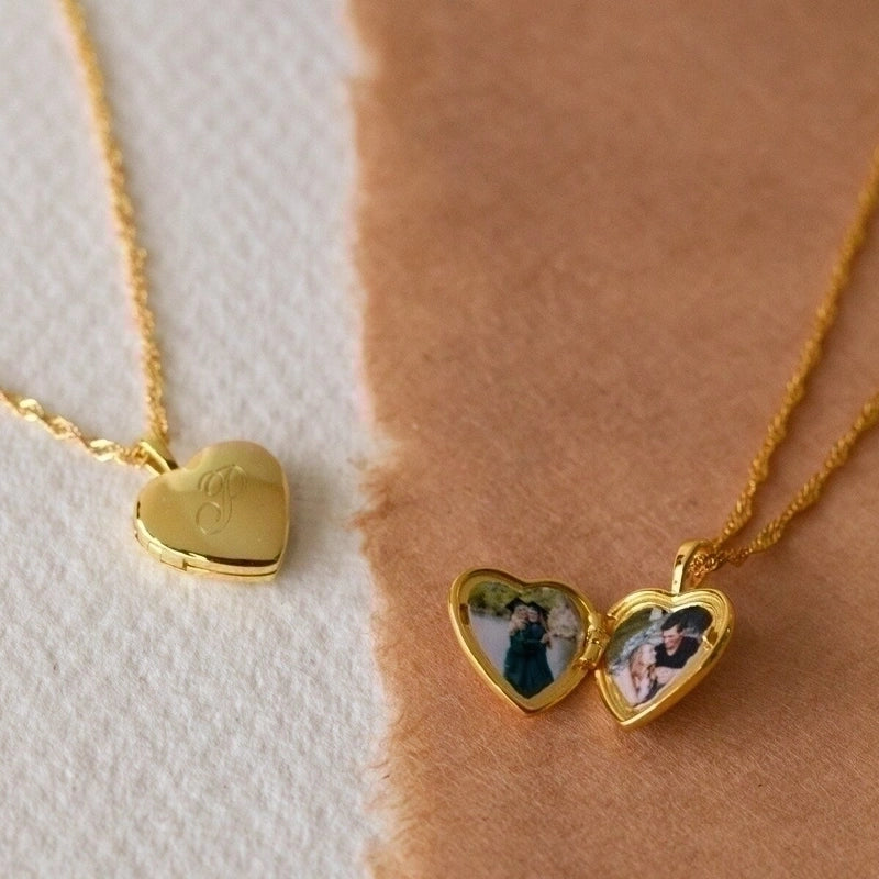 Casual Vintage Style Classic Style Heart Shape 304 Stainless Steel 18K Gold Plated Plating Stainless Steel Necklaces