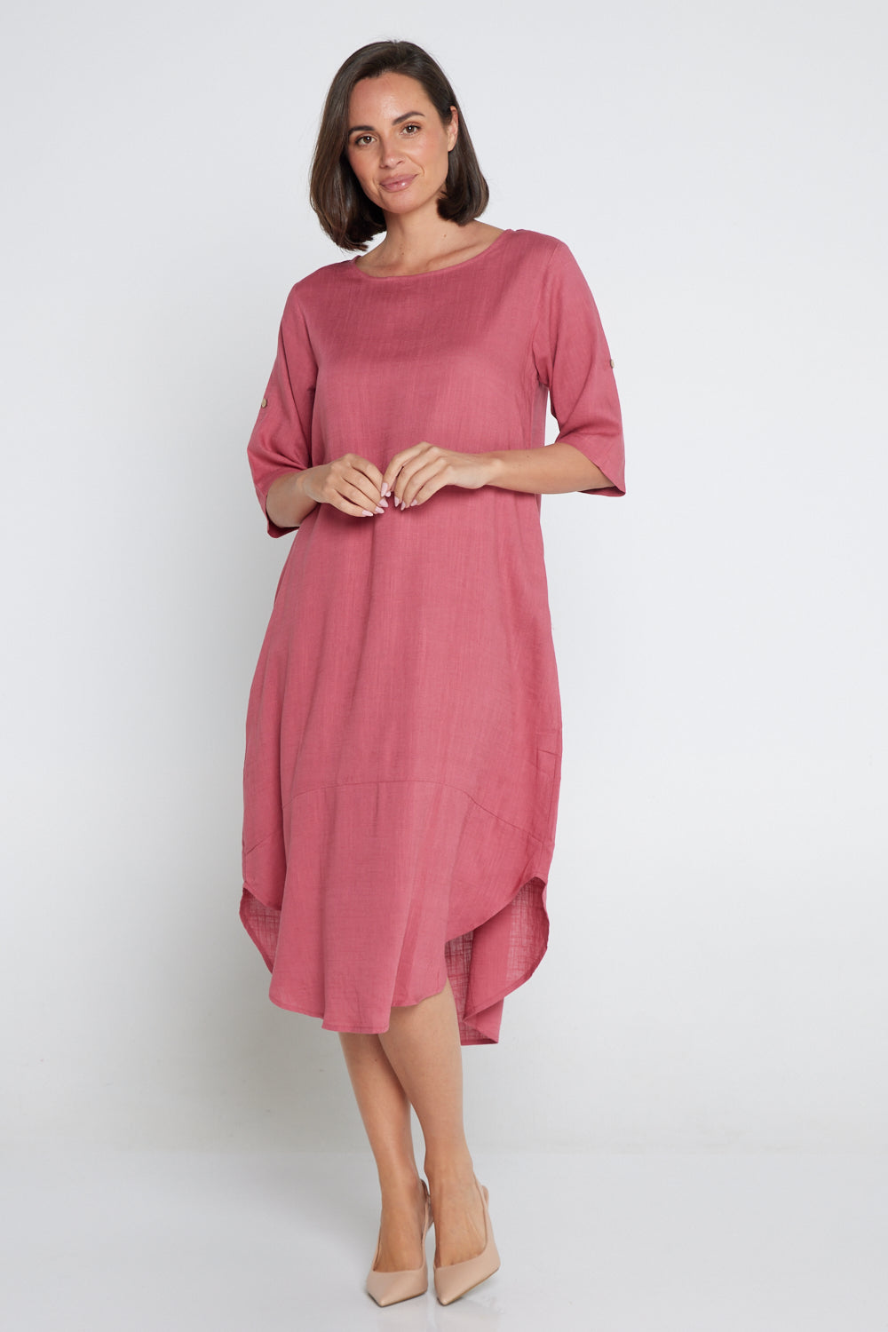 Liorra Linen Dress - Rose