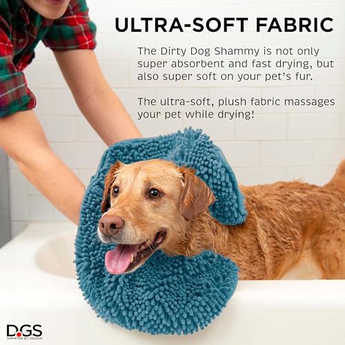 Dog Gone Smart Shammy Dog Towels For Drying Dogs - Heavy Duty Soft Microfiber Bath Towel - Super Absorbent. Quick Drying. & Machine Washable - Must Have Dog & Cat Bathing Supplies | Grey 13x31