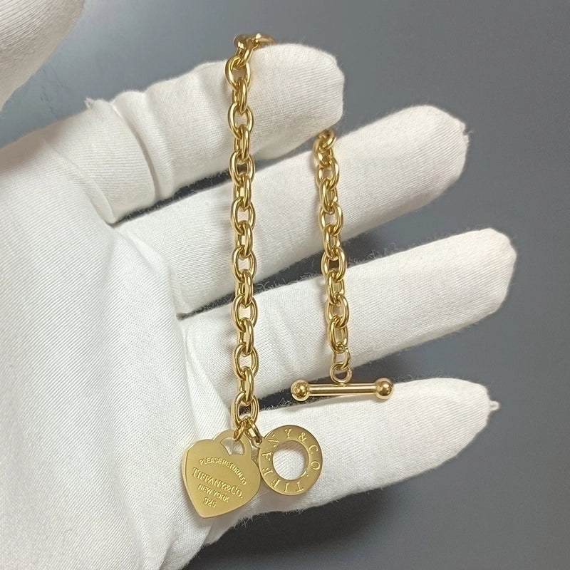 Minimalist Commute Heart Shape Titanium Steel Bracelets
