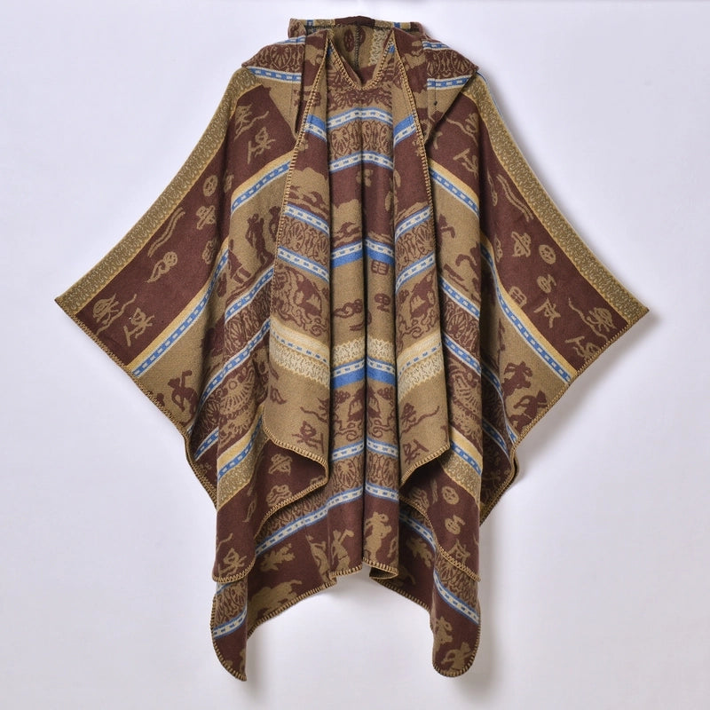 Women's Retro Ethnic Style Geometric Polyester Acrylic Shawl