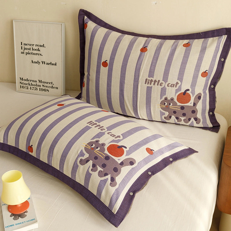 Cute Animal Letter Lattice Cotton Pillow Cases Couch & Sofa Decor