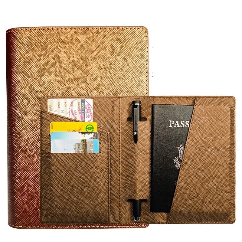 Unisex Classic Style Solid Color Pu Leather Passport Holders