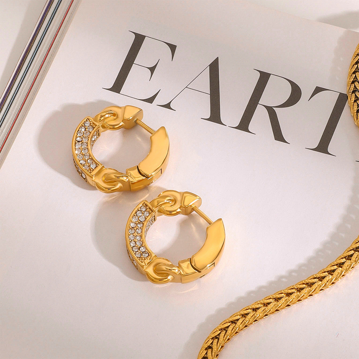 Stainless Steel Diamond Earrings Ear Buckles Titanium Steel Earrings Earrings Earrings