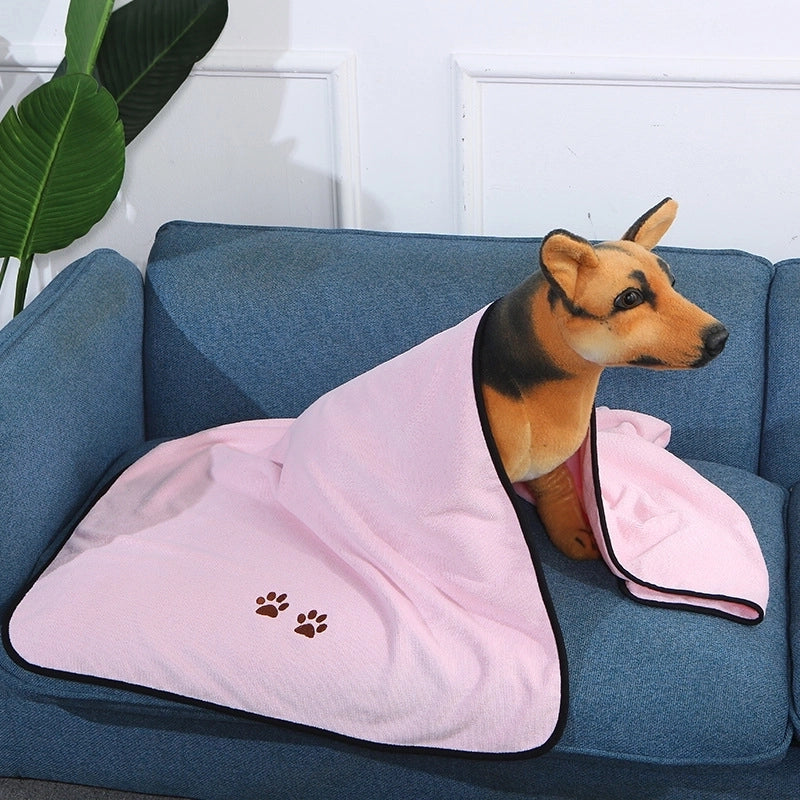 Pet Towel Water-absorbing Quick-drying Bath Towel Dog Cat Bathrobe