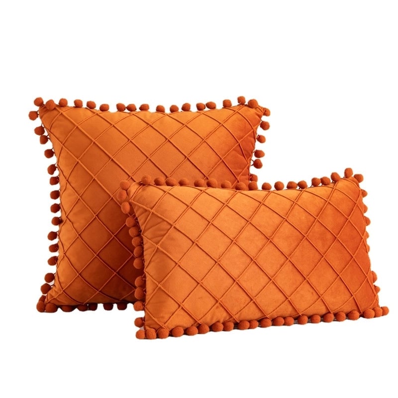 Retro Plaid Solid Color Chemical Fiber Pillow Cases