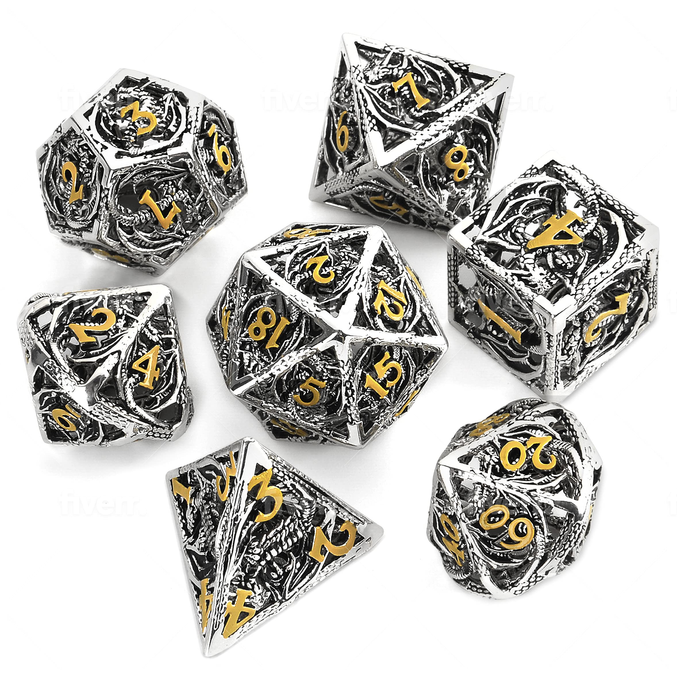 Hollow Metal Dragon Shaped Carving Dice Set🐲BUY 2 FREE SHIPPING