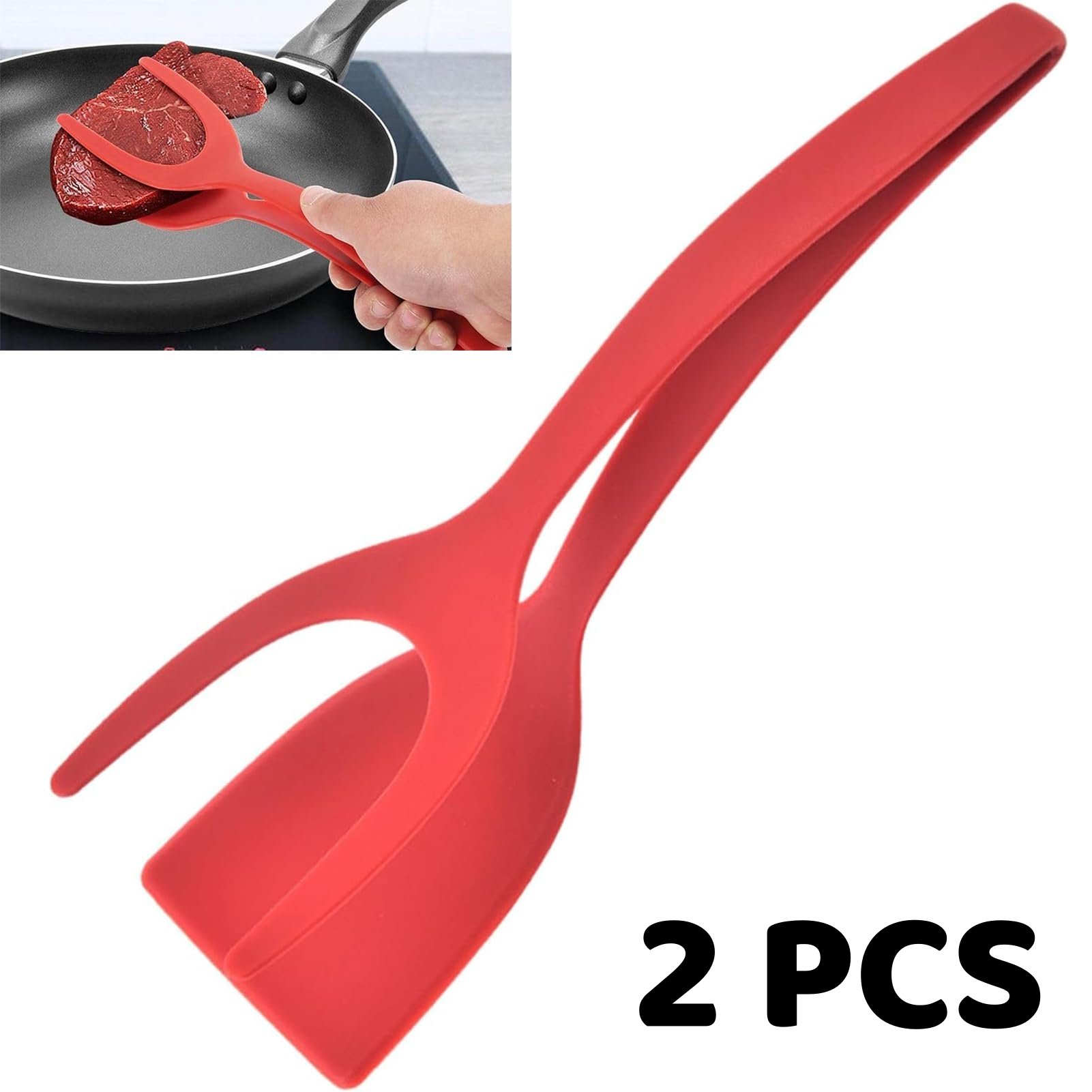 2 in 1 Grip Flip Spatula Tongs