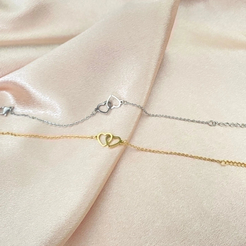 Titanium Steel Fashion Plating Heart Shape Bracelets