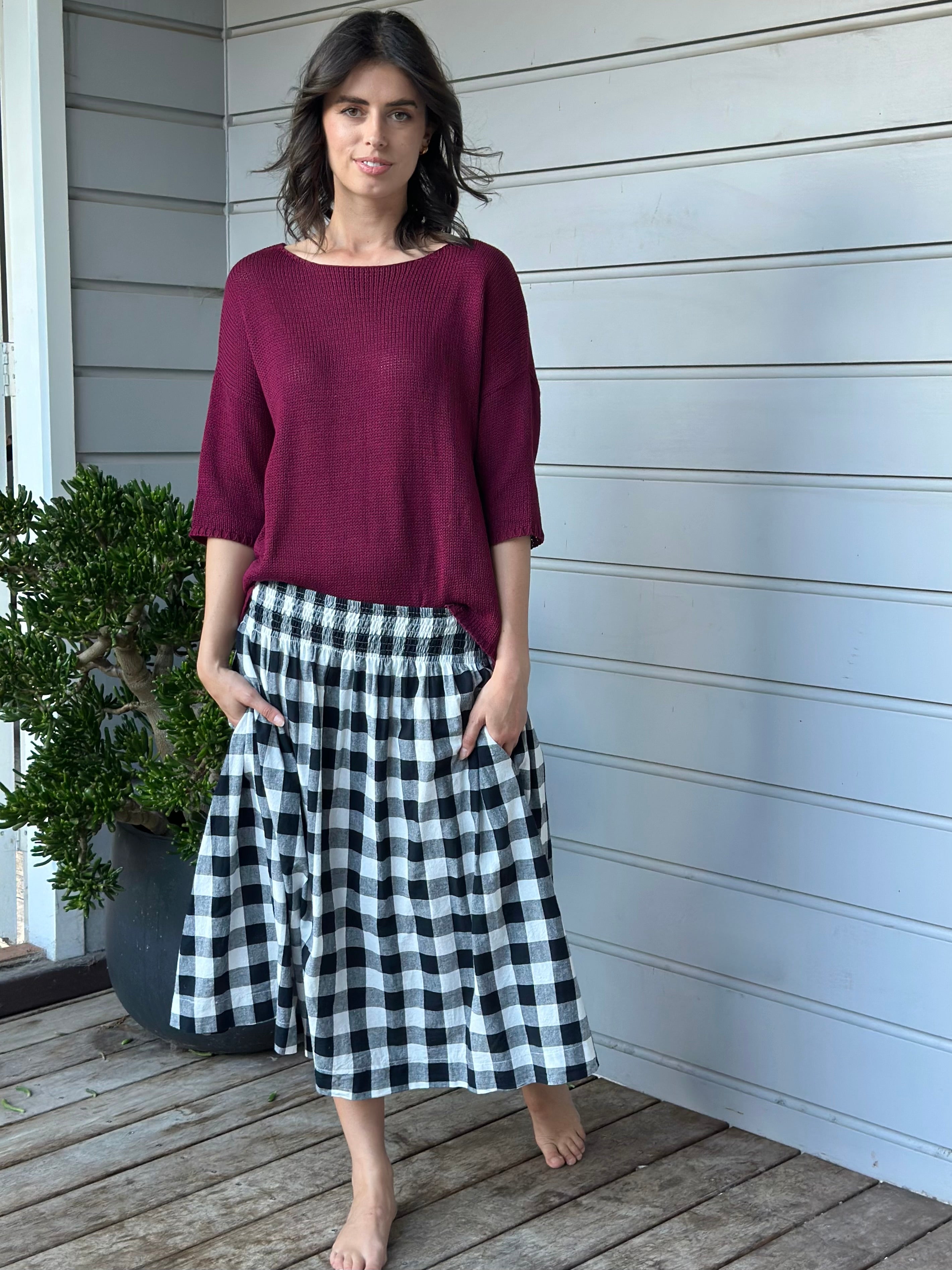 lola skirt - black check