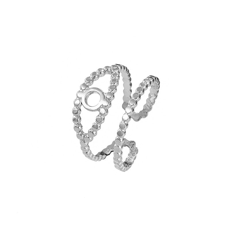 Elegant Leaves Flower Titanium Steel Open Rings