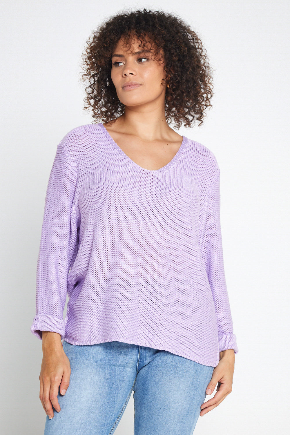 Emmy Cotton Knit Jumper - Lilac