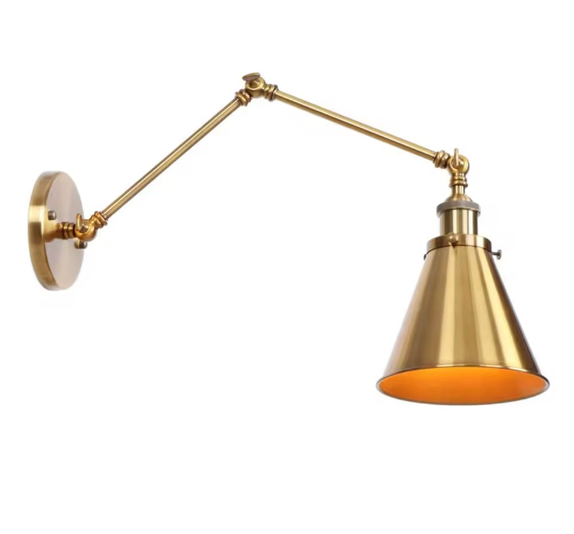 Elegant Brass Wall Sconce with Adjustable Arm
