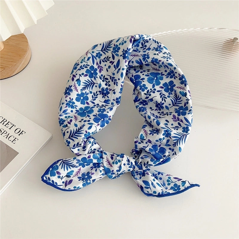 Women's Minimalist Flower Cotton And Linen Printing Scarf