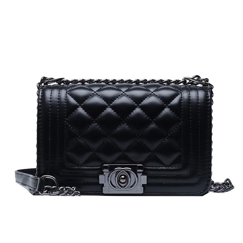 Women's Small Pu Leather Lingge Fashion Square Flip Cover Crossbody Bag