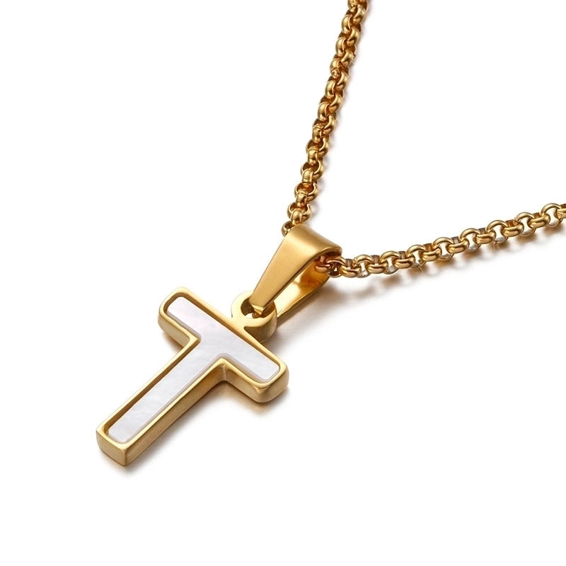 Simple Shell English Letter Titanium Steel Necklace