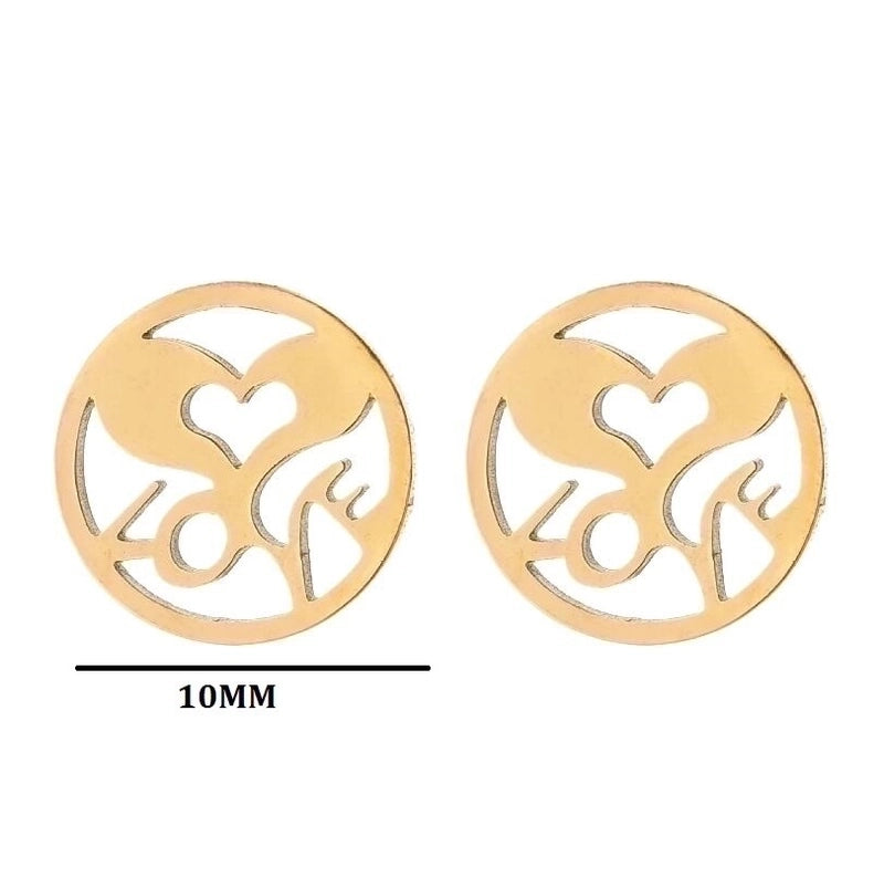 1 Pair Minimalist Heart Shape Plating 304 Stainless Steel 18K Gold Plated Earrings