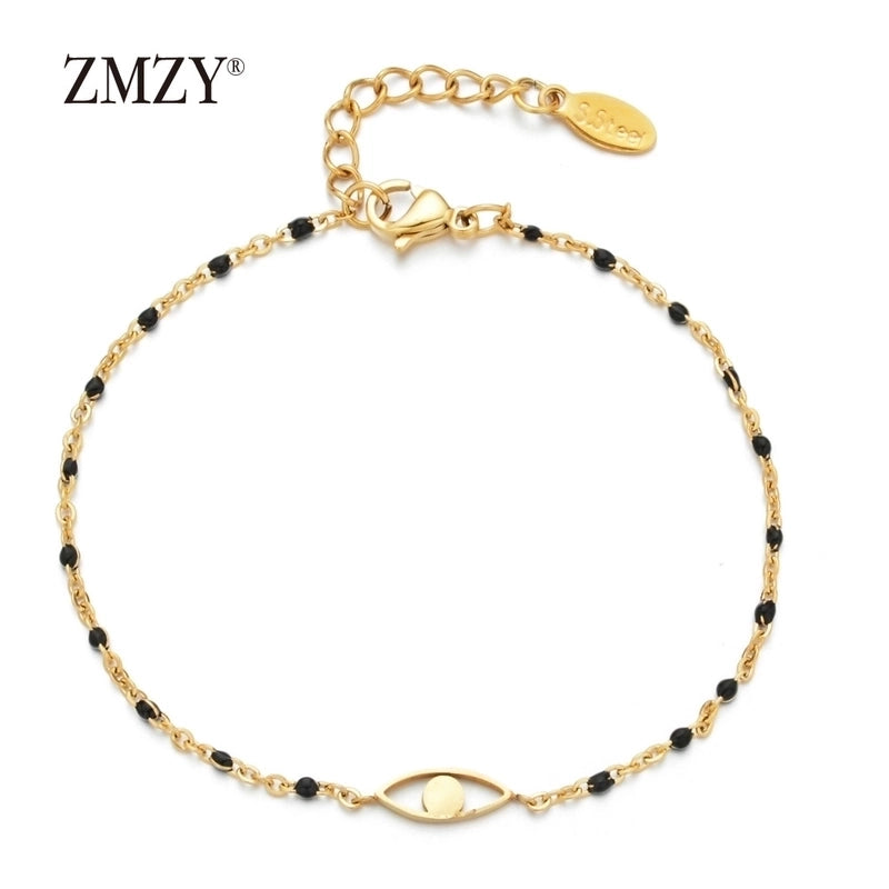 Modern Style Eye Titanium Steel Enamel Bracelets