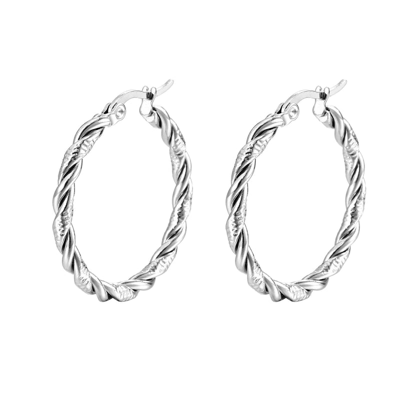 1 Pair Fashion Solid Color Plating 201 Stainless Steel 18K Gold Plated Earrings